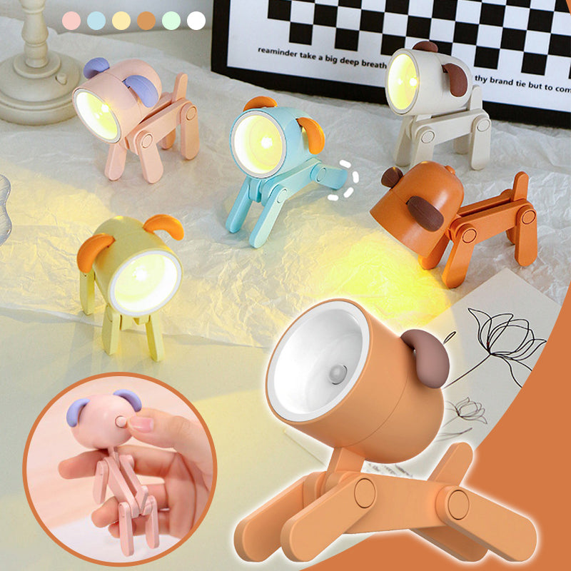 Mini LED Cute Cartoon Animals Puppy Deer Night Light, Adjustable Small Phone Holder Desk Lamp