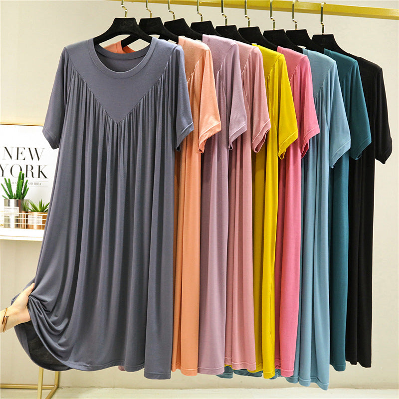 Women's Super Soft Short Sleeve Loose Plus Size Nightdress