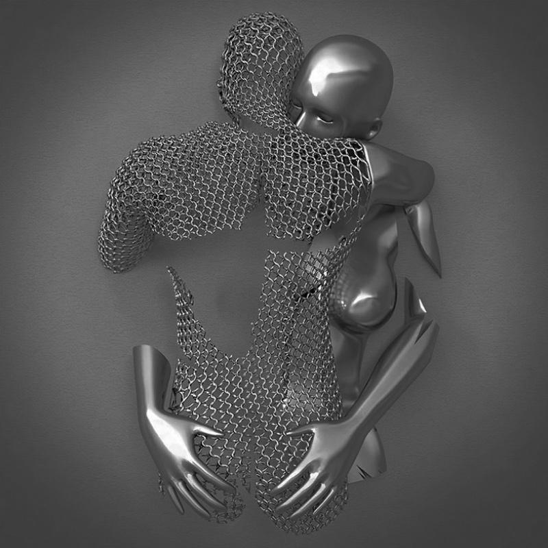 Love Heart 3D Effect Wall Art Painting