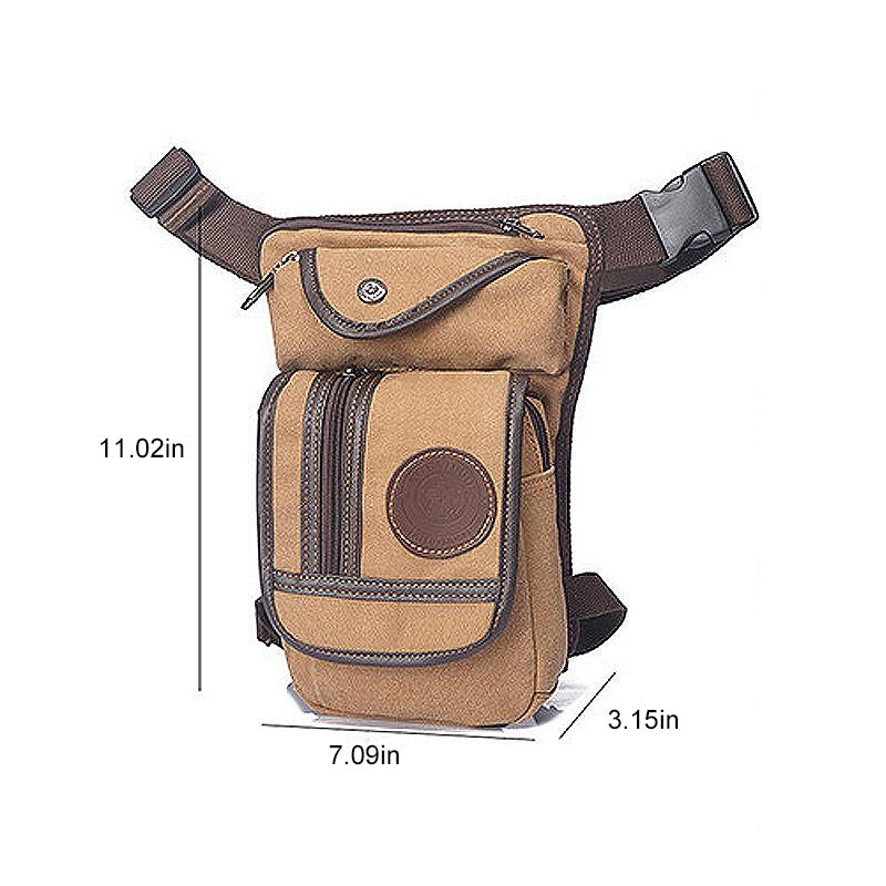 Casual Canvas Waist Bag, Full Fanny Pack Multi-Pocket Belt Bag Unisex
