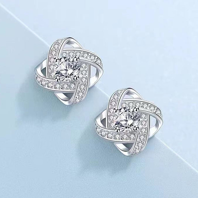 925 Sterling Silver Love Knot Earrings