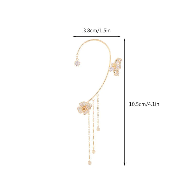 Butterfly Tassel Style Zircon Earrings