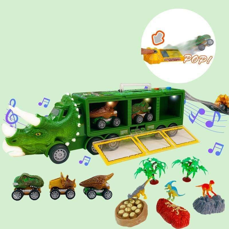 Music Dinosaur Carrier Truck Toy Set