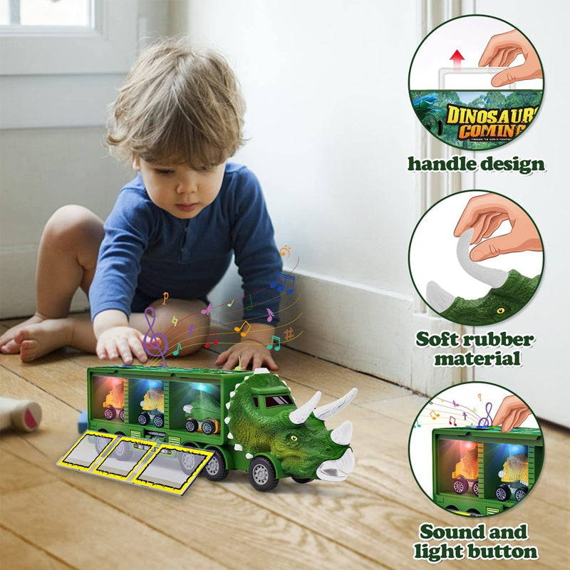 Music Dinosaur Carrier Truck Toy Set