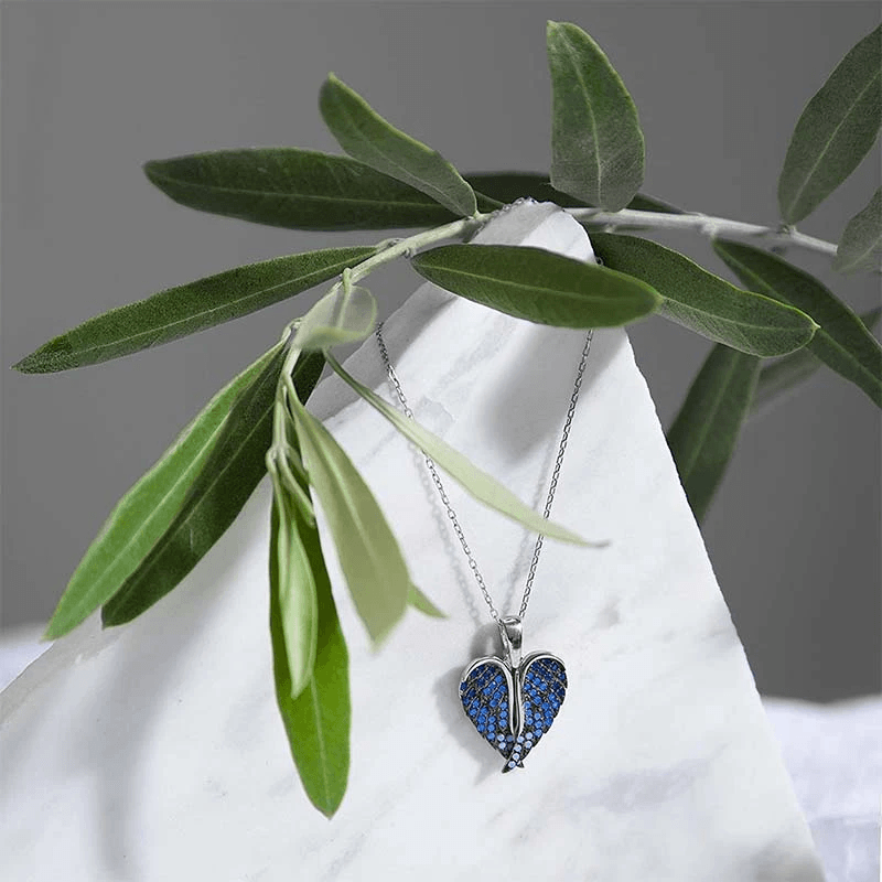 Heart & Angel Wings Pendant Necklace