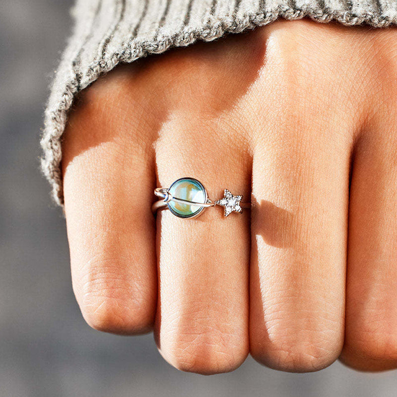To My Daughter Gift - Star & Moon Rotatable Ring for Stress Relief