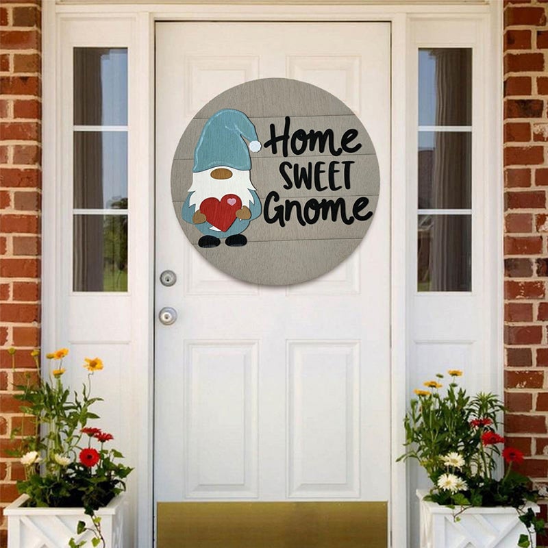 Cute Gnome Door Hanger DIY Interchangeable Welcome Door Decoration