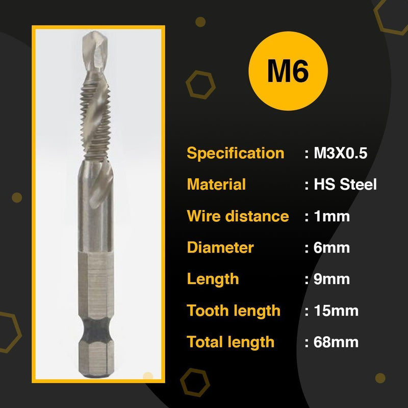 6pcs High-speed Steel Thread Spiral Screws Set