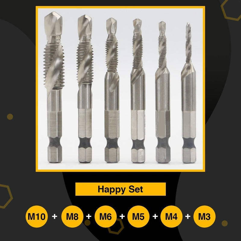 6pcs High-speed Steel Thread Spiral Screws Set
