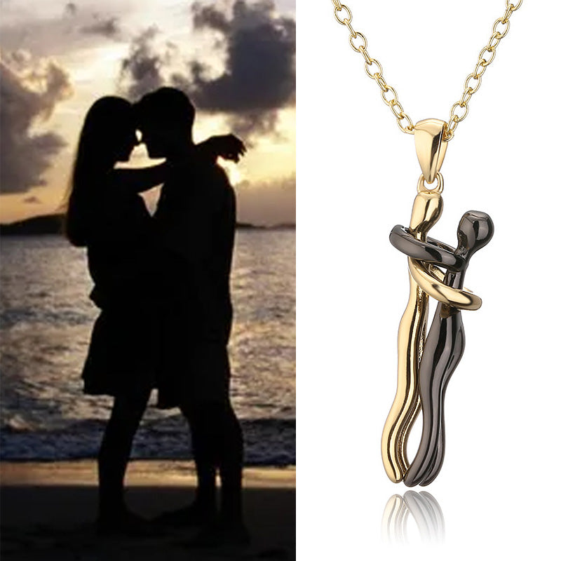 💕Perfect Gift for Lovers - Hug Necklace & Earrings Jewelry Set for Couples