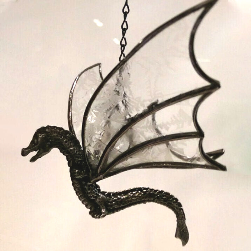 Hanging Dragon Stained Suncatcher Handmade Glass Window Decoration