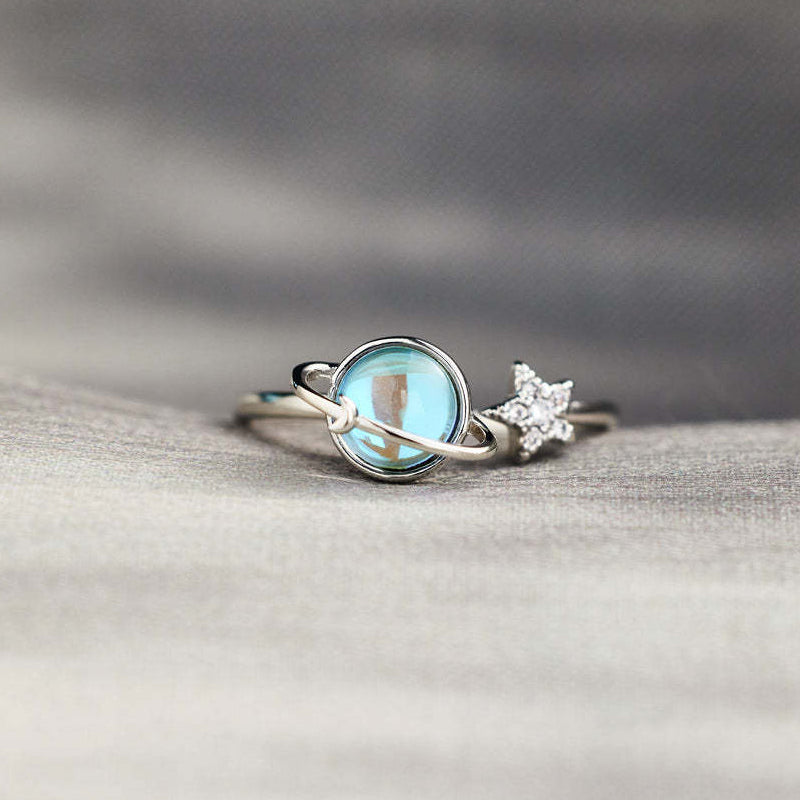 To My Daughter Gift - Star & Moon Rotatable Ring for Stress Relief