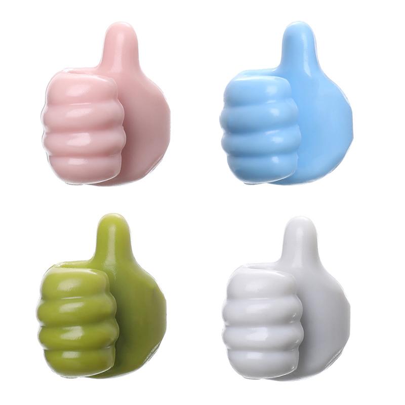 Creative Self-Adhesive Thumb-up Shape Wall Hooks, Adhesive Small Hand Hooks