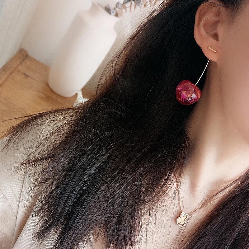 Celia Pink/Rouge Cherry Earrings