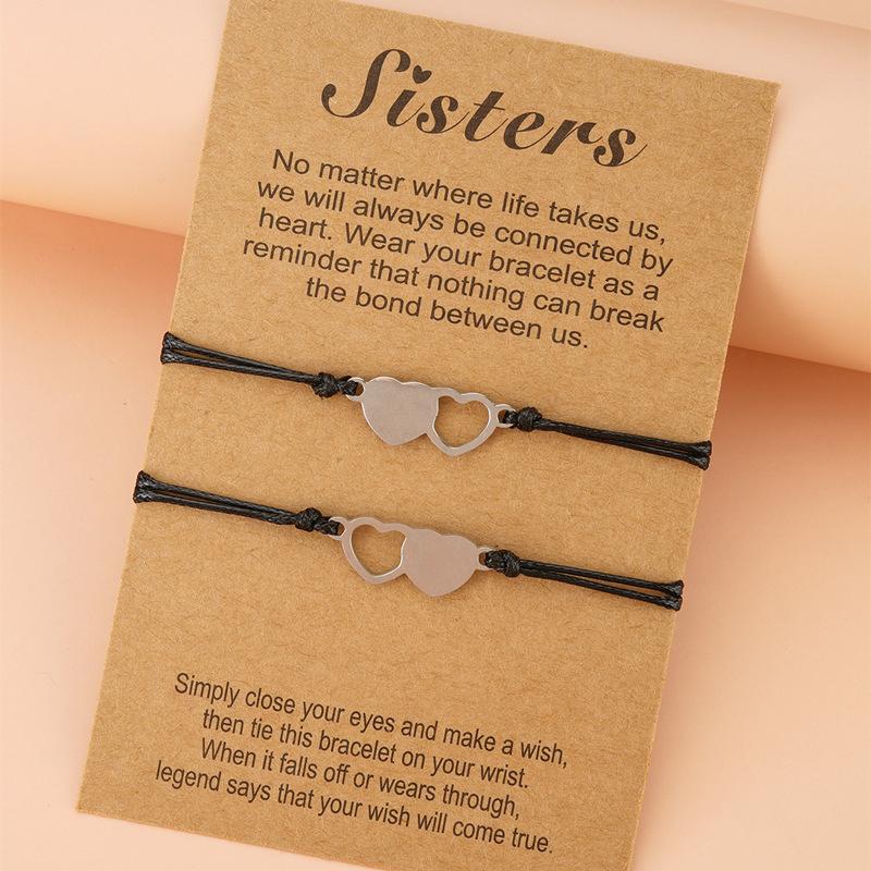 Sister Matching Heart Bracelets for 2, 3, 4 & 5, Friendship Bracelet, Best Gift for Friends and Sisters