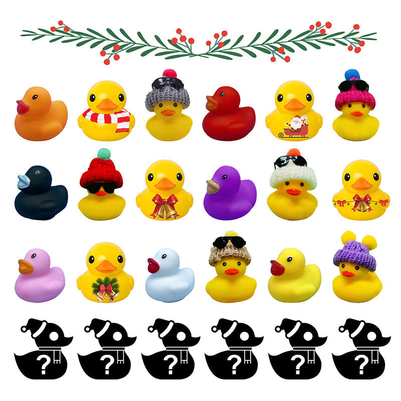 Christmas Advent Calendar 2023 - 24 Days Countdown Calendar Rubber Duckies Toy & Gift for Kids