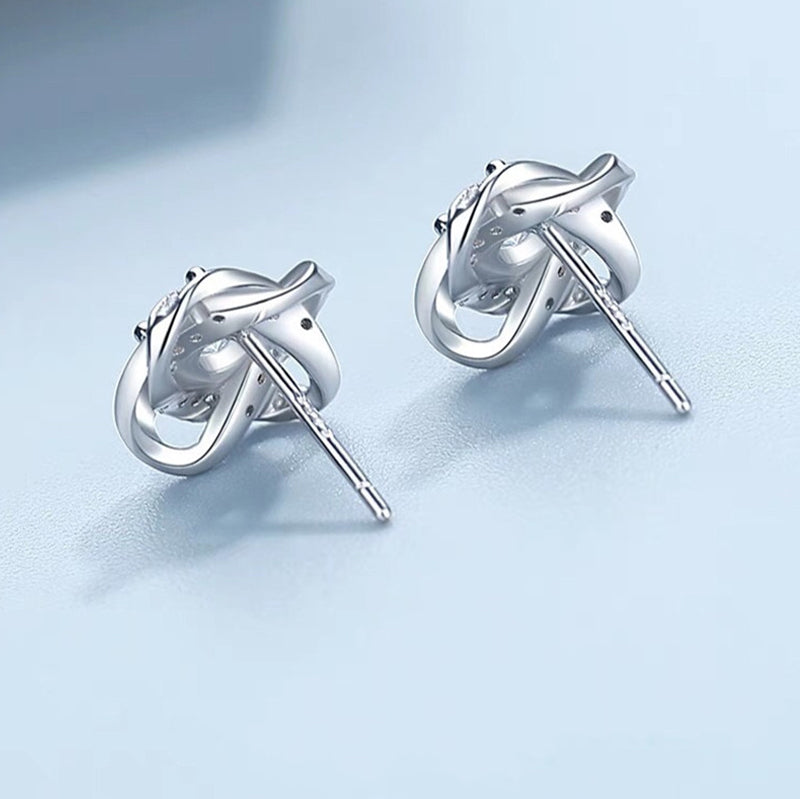 925 Sterling Silver Love Knot Earrings