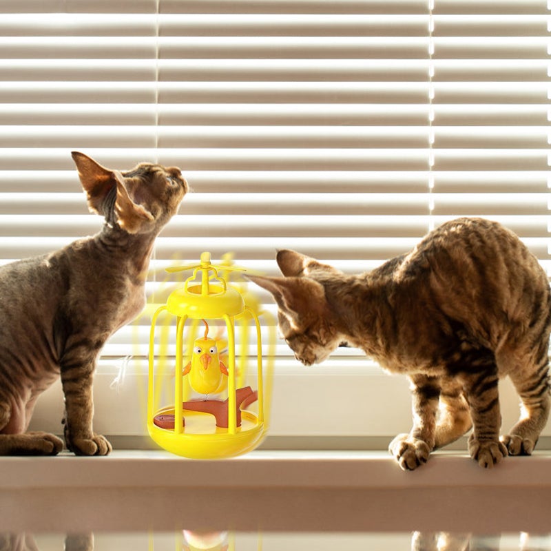 Caged Swing Bird Tumbler Cat Toy