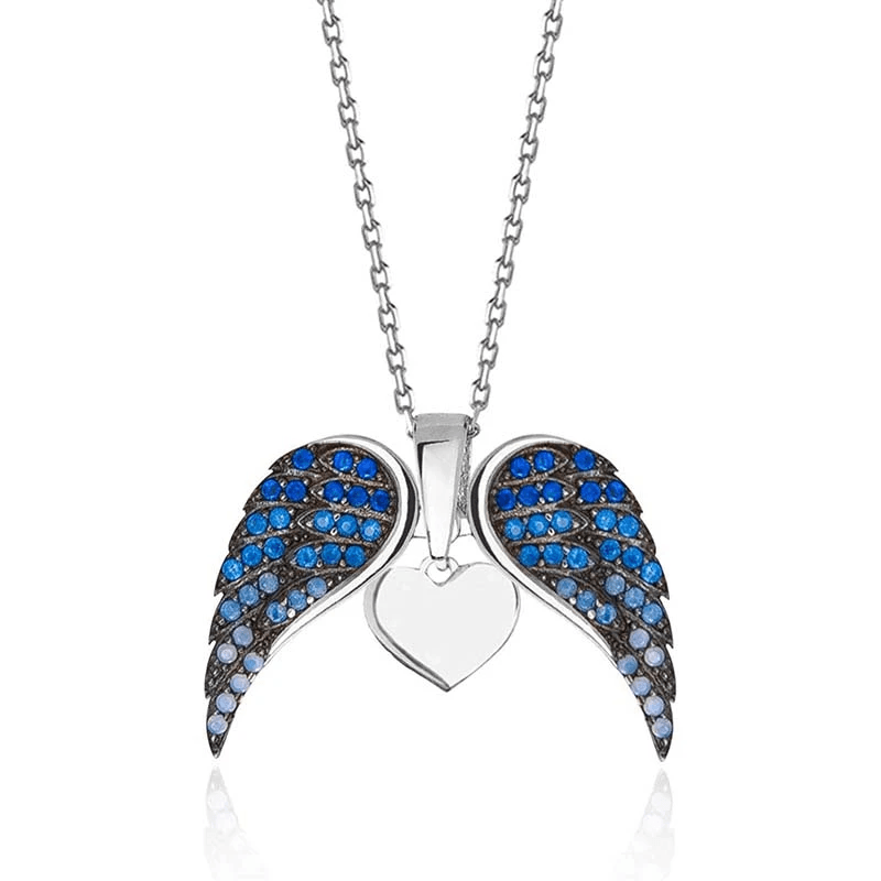 Heart & Angel Wings Pendant Necklace
