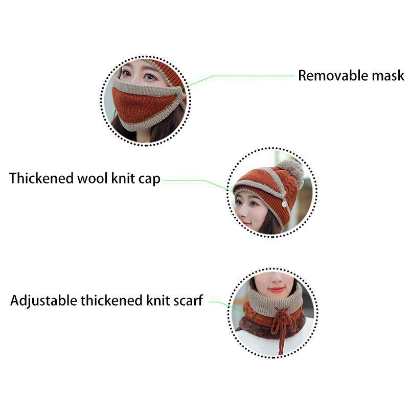 Women's Winter Set - Mask, Hat, Scarf