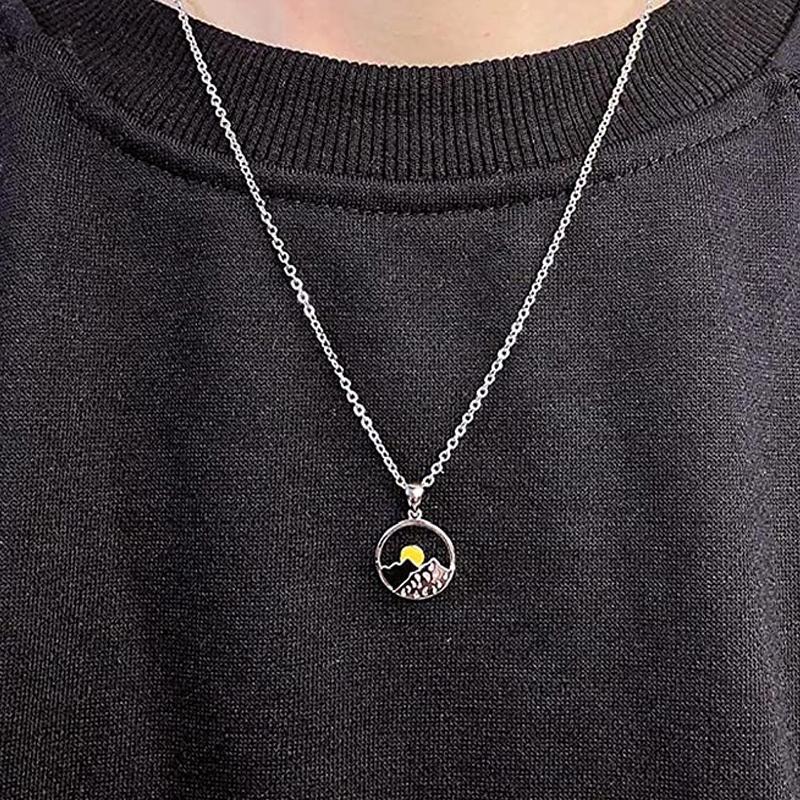 Sunrise & Sunset Montain Couple Necklaces