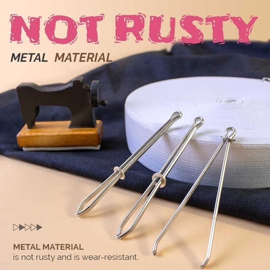 2pc Diy Rope Guide Forward Device Tool Elastic Silver Clip Needle Sewing Utility