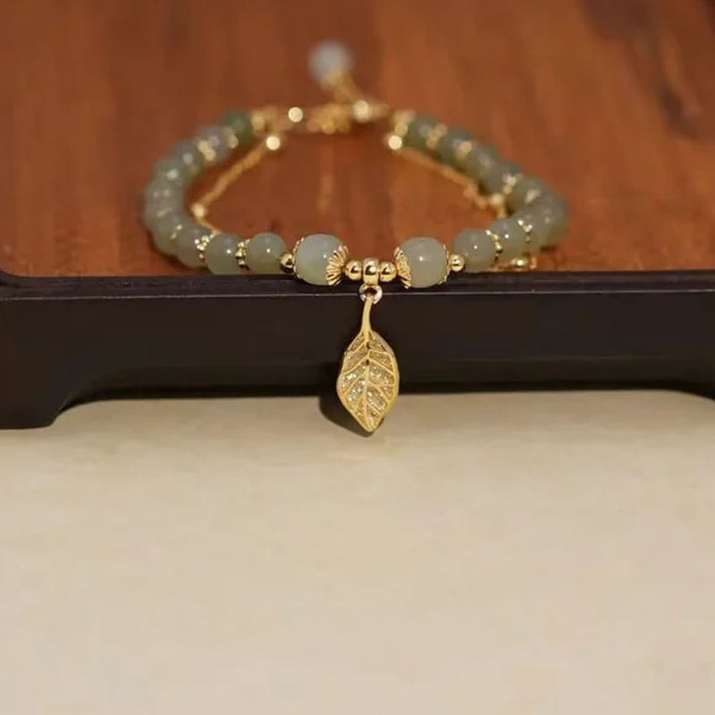 Lucky WADA Jade Bracelet - Gold Leaf, Mermaid, Peanut