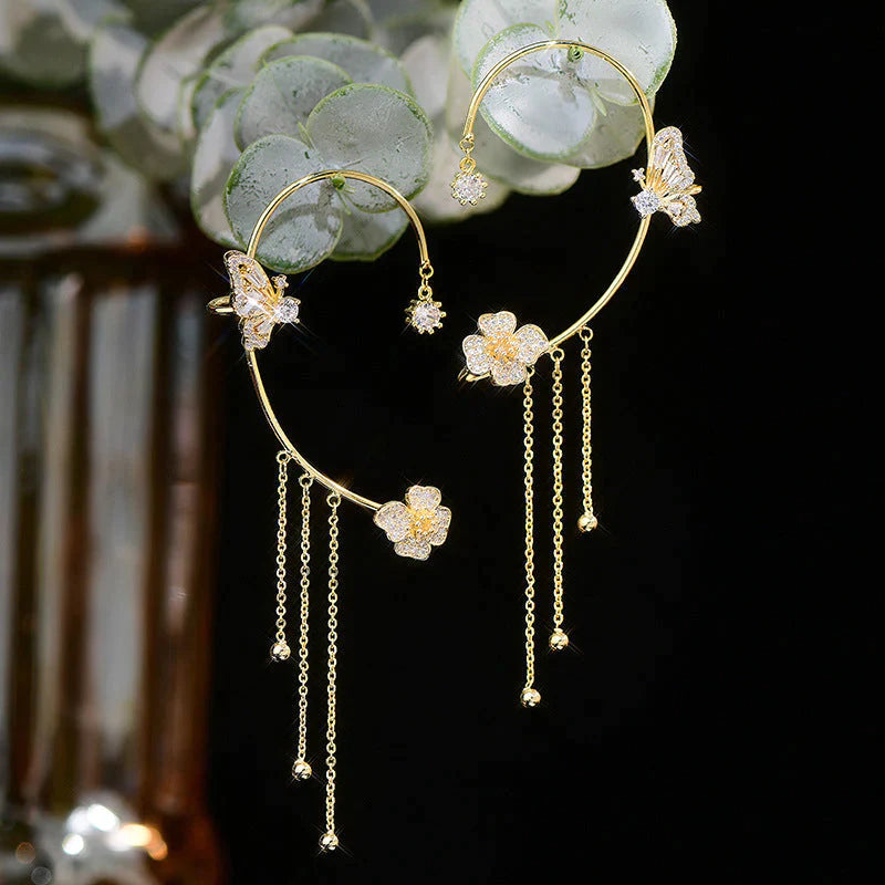 Butterfly Tassel Style Zircon Earrings