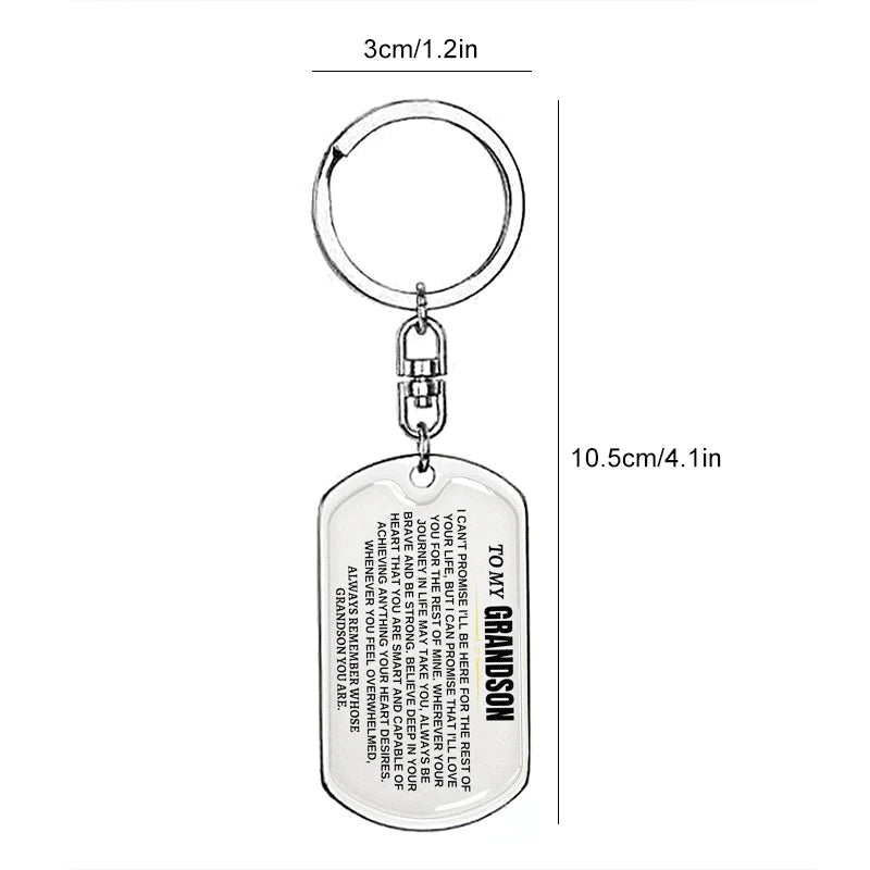 🎁Perfect Gift to My Grandson-Personalized Keychain
