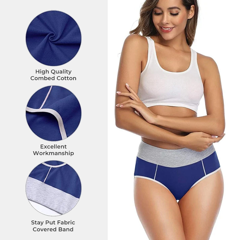 Ladies High Waist Knickers Plus Size Cotton Briefs