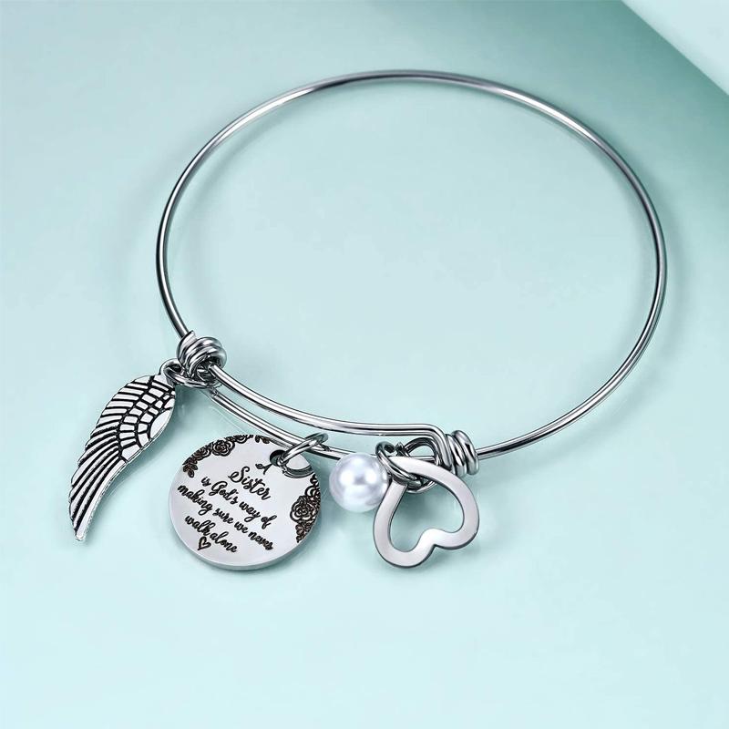 For Sister - A Sister Is God's Way Of Making Sure We Never Walk Alone Bangle