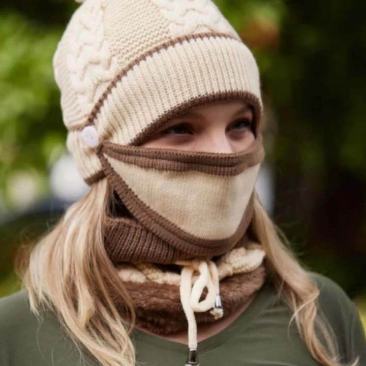 Women's Winter Set - Mask, Hat, Scarf