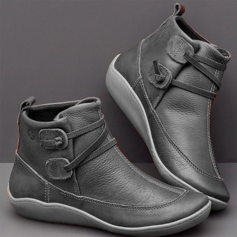 Braided Strap Flat Heel All-season Boots