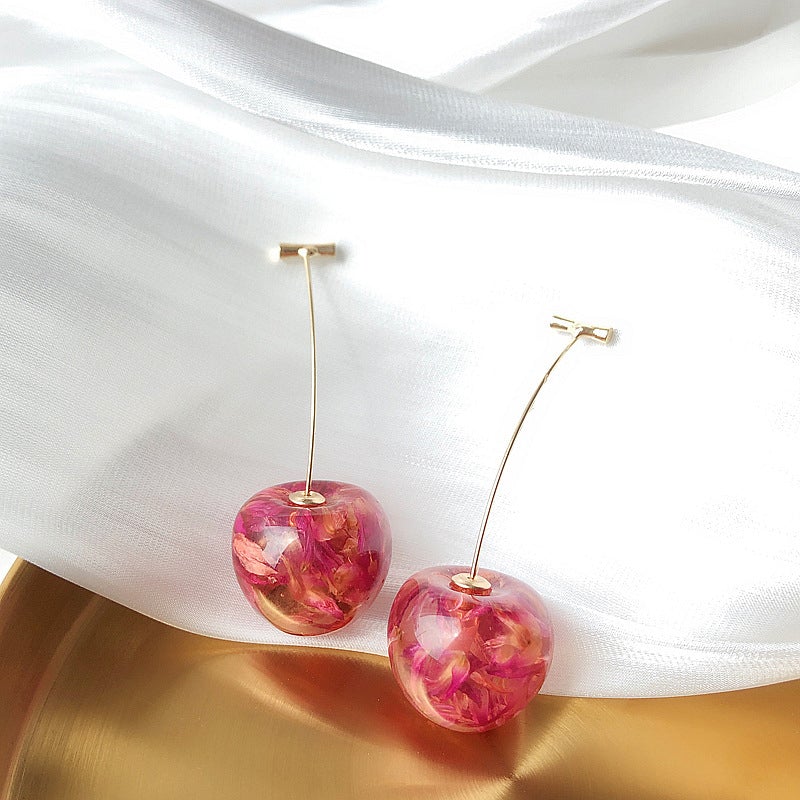 Celia Pink/Rouge Cherry Earrings