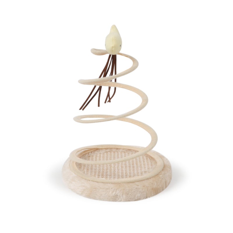 Simulation Mouse Plush Spiral Steel Wire Spring Disc Toy