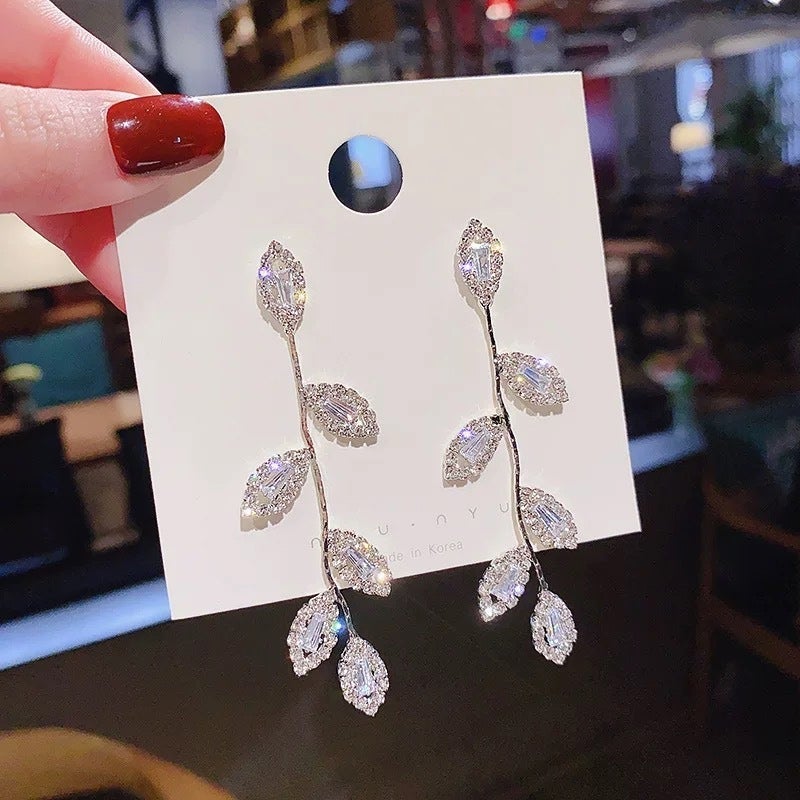 Shiny Crystal Vine Earrings