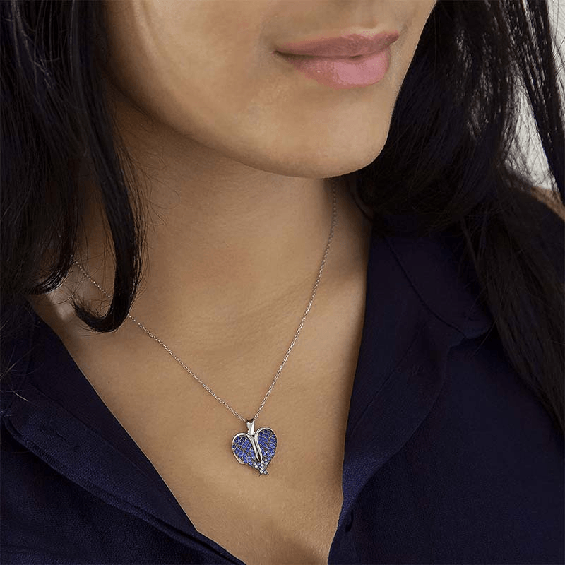 Heart & Angel Wings Pendant Necklace