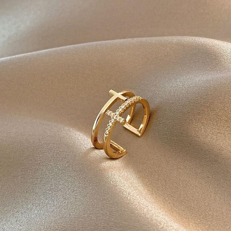 Pray Through It Double Cross Double-layer Ring