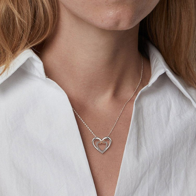 💝Stylish Double Heart Necklace - Warm Gift To Daughter/Granddaughter