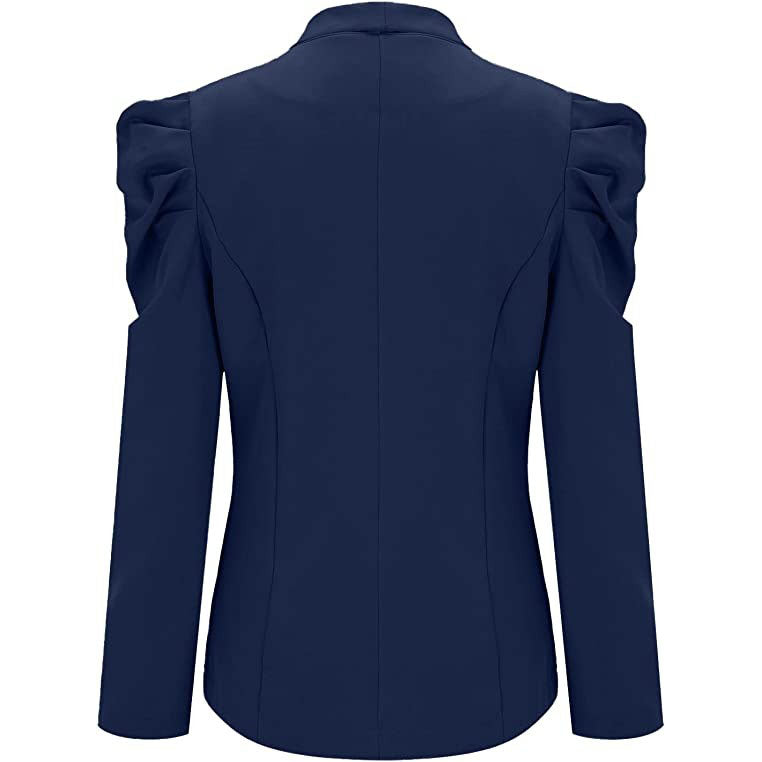 Women's Casual Lapel Blazer Puff Sleeve Open Front Work Blazer Suit