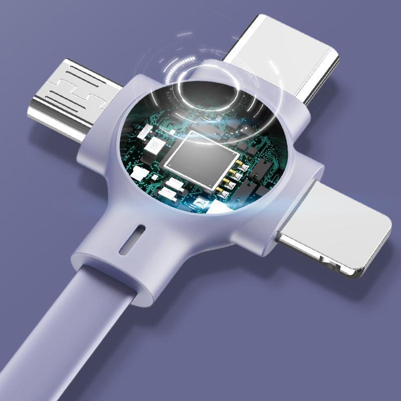 4-in-1 Retractable USB Charging Cable with Phone Stand