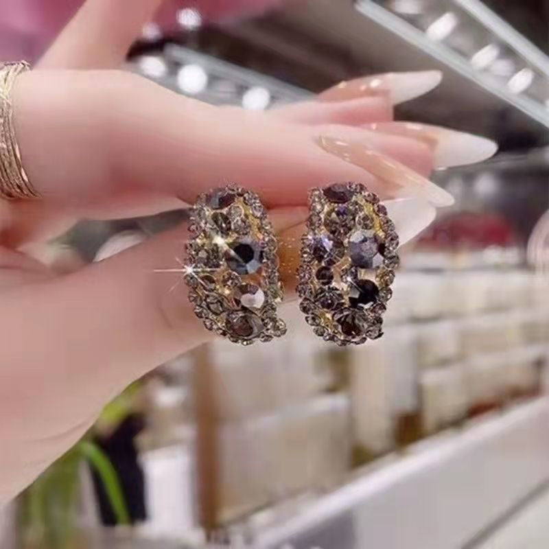 Diamond Half Hoop Earrings