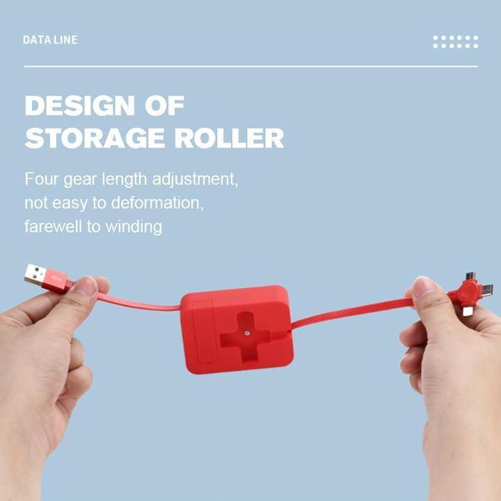 4-in-1 Retractable USB Charging Cable with Phone Stand
