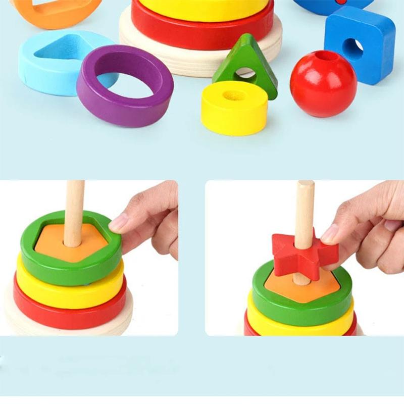 Educational Tower of Matching Building Blocks Toy | Christmas Gifts
