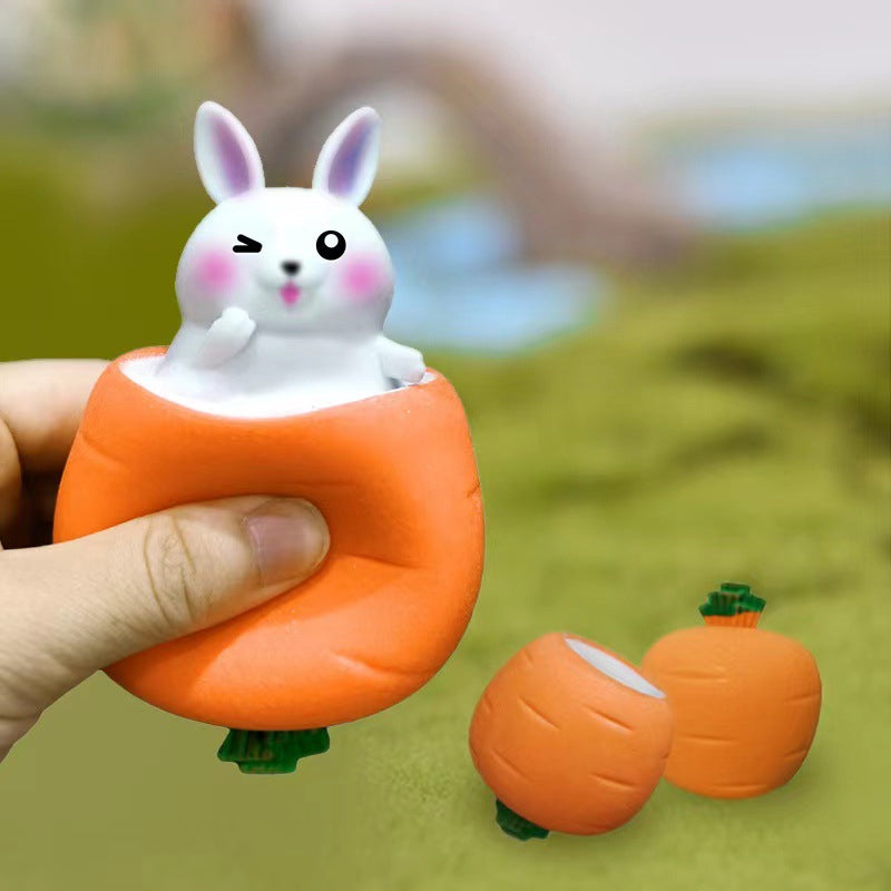 Squishes Carrot Rabbit Fidget Toys, Squeeze Toy Carrot Doll