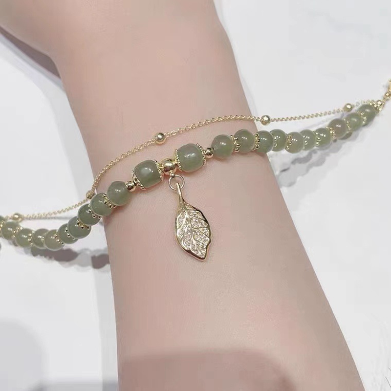 Lucky WADA Jade Bracelet - Gold Leaf, Mermaid, Peanut