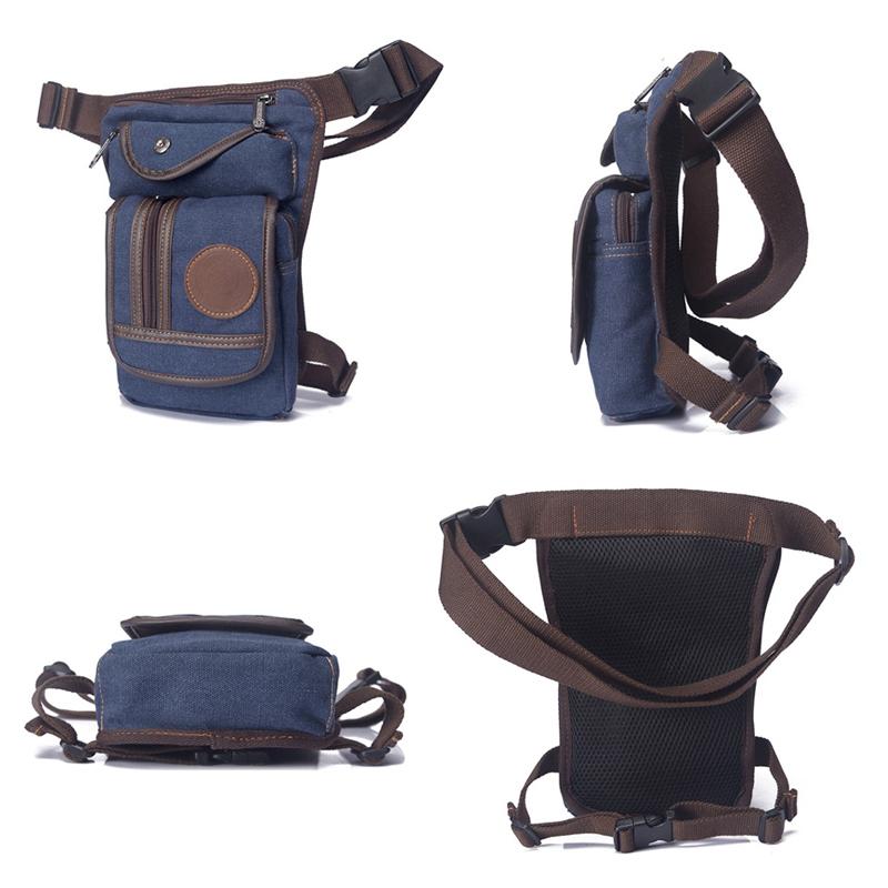 Casual Canvas Waist Bag, Full Fanny Pack Multi-Pocket Belt Bag Unisex
