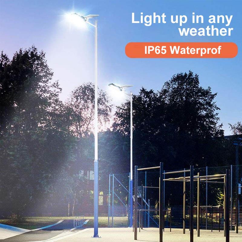 200W Outdoor Solar LED Lamp with Remote Control, Motion and Twilight Sensor