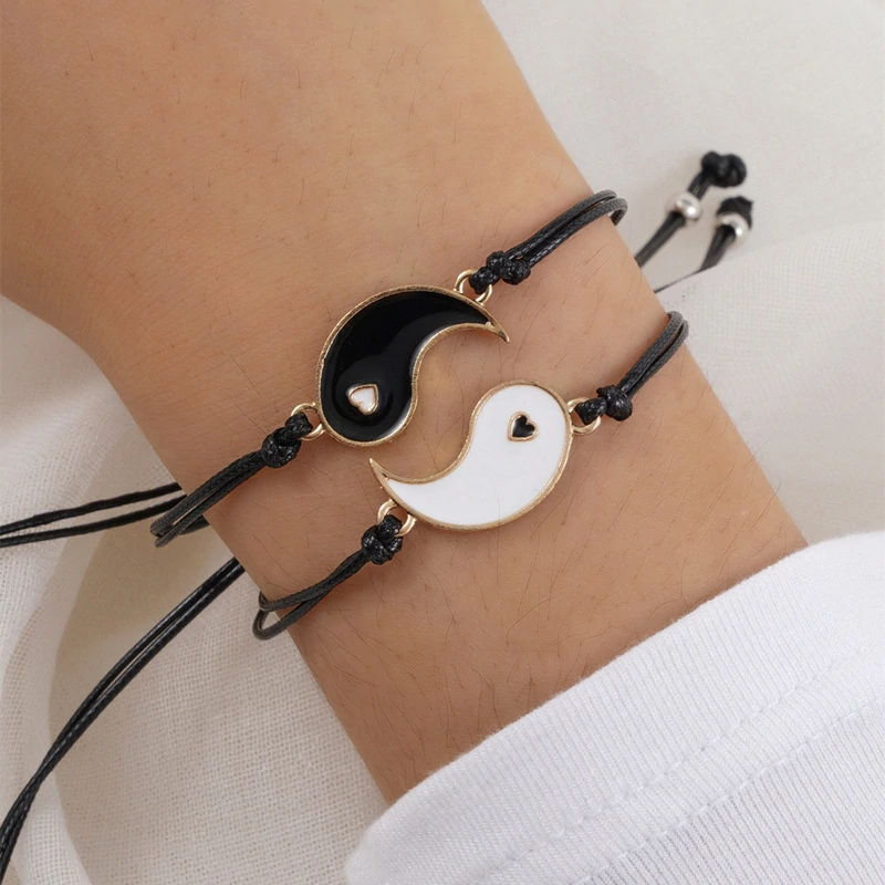 Tai Chi Yin and Yang Couple Bracelets