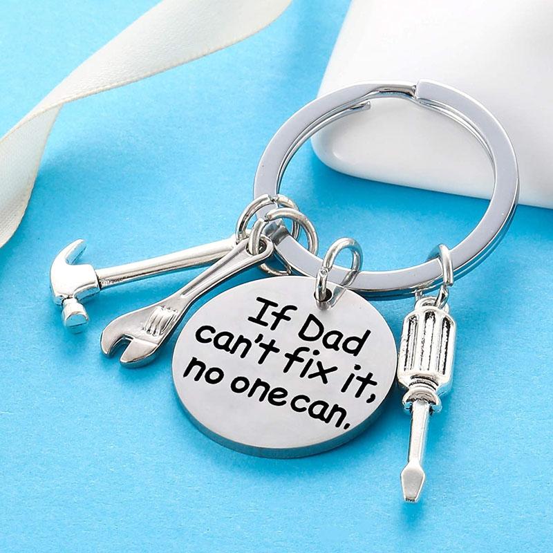 Tool Pendant Keychian "If Dad Can't Fix It, No One Can" - Practical Gift for Dad